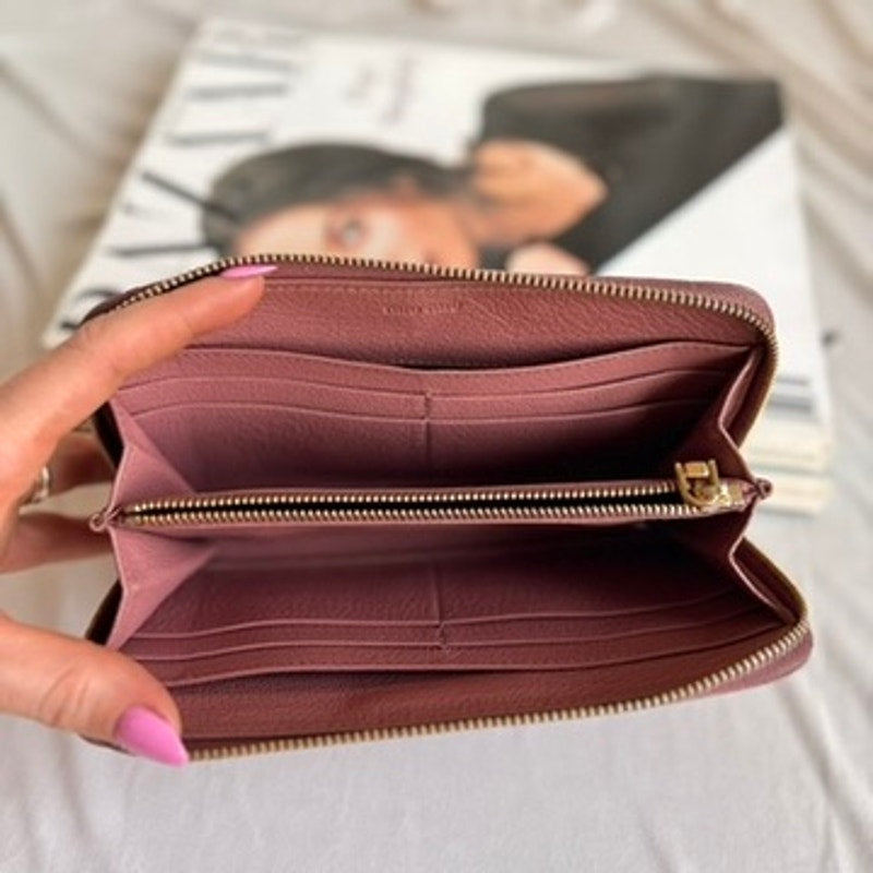 Miu Miu Dusty Pink Wallet - Leather, Zip-Around