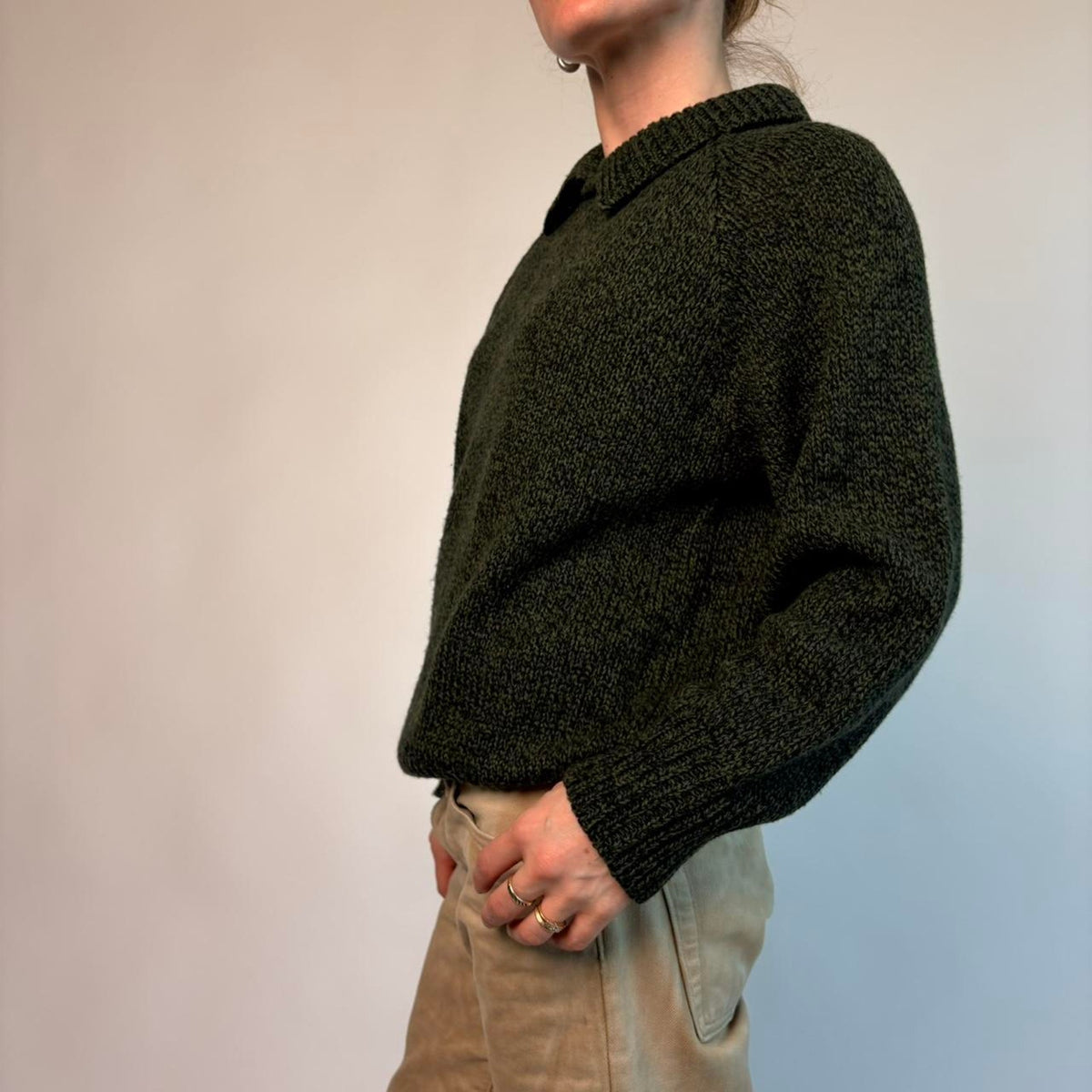 Vintage Genoa by Brenda Lim Green Sweater - Size Large