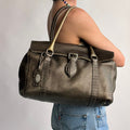 Fendi Selleria "Linda" Metallic Bronze/Pewter Leather Bag - 2006 Collection