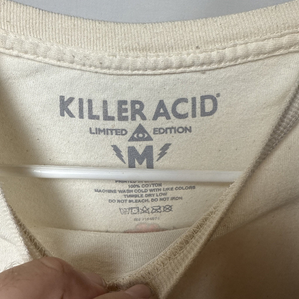 Killer Acid Limited Edition Cream short sleeve graphic shirt SIZE Medium