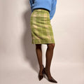 Vintage Handmade Plaid Skirt - Green & Cream (Fits XS)