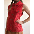 Brandon Thomas Red Suede Western Trucker Vest