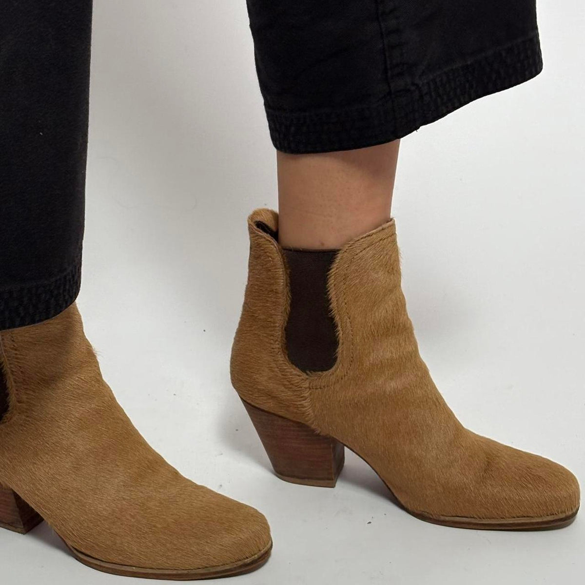 Rachel Comey Tan Hair Calf Ankle Boots - Size 7.5