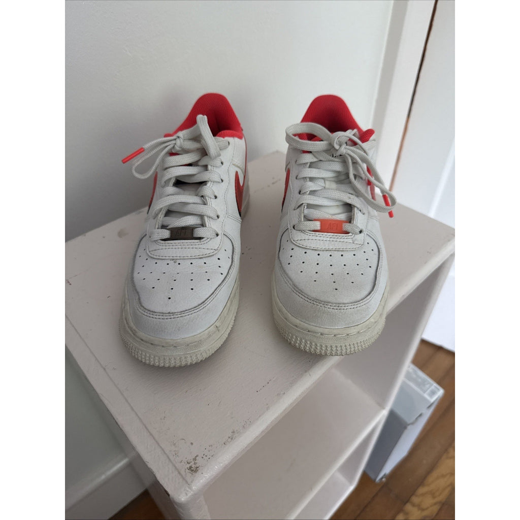 Nike Air Force 1 LV8 GS White Double Swoosh Crimson (CW1574-101) Size 6.5Y