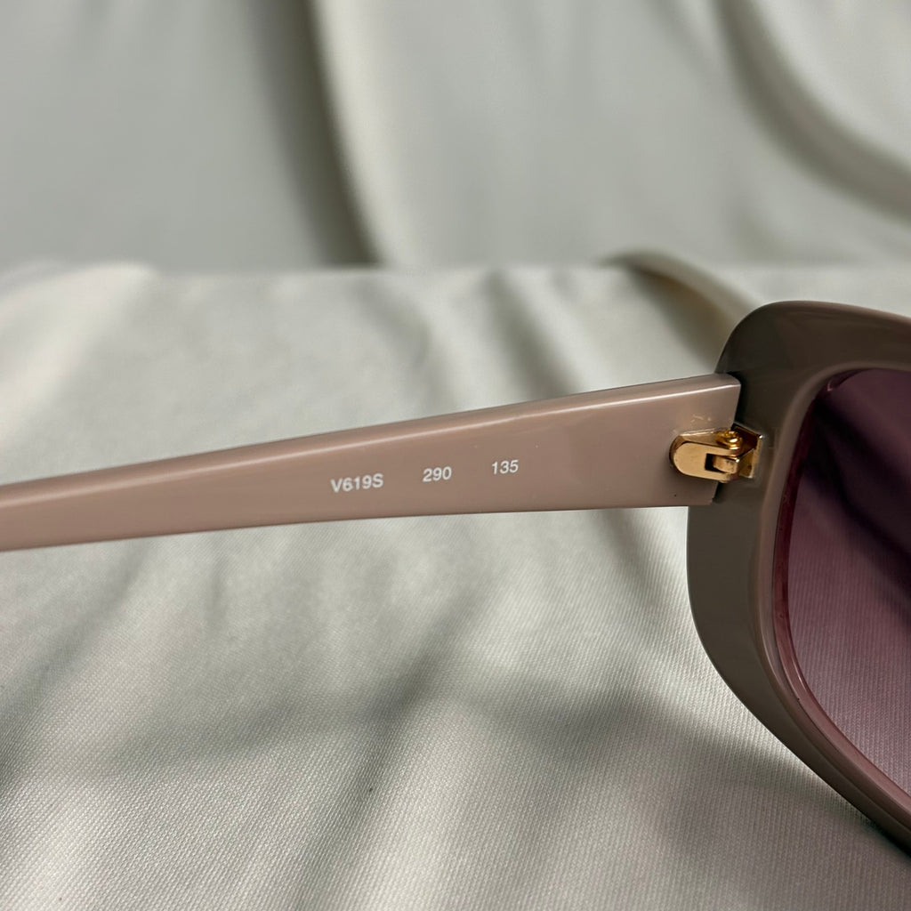 Valentino V619S Rectangular Sunglasses - Dusty Pink, Floral Scroll