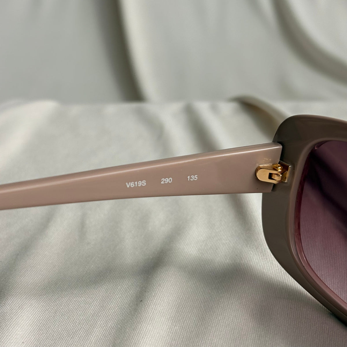 Valentino V619S Rectangular Sunglasses - Dusty Pink, Floral Scroll