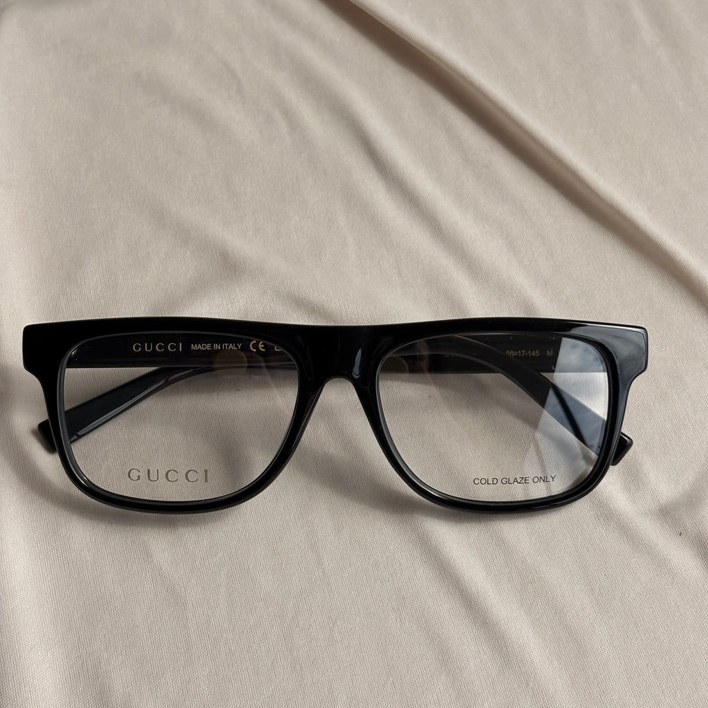Gucci Black Square Eyeglasses - GG1117O - Red & Green Web, NIB