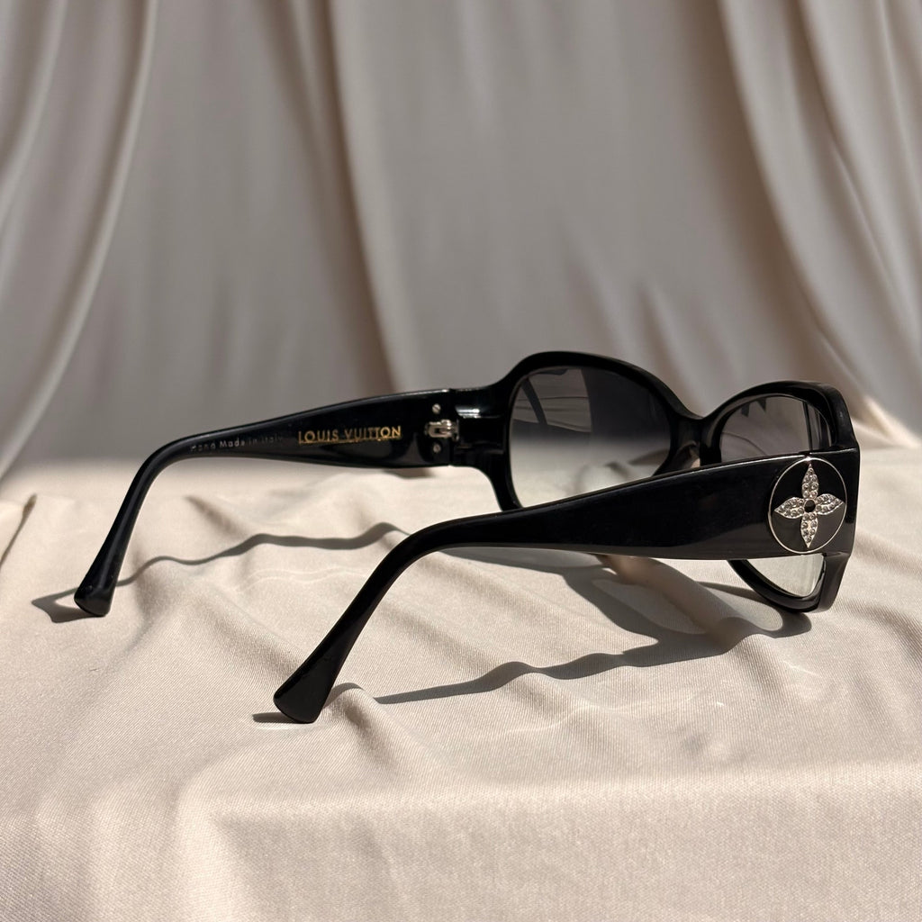 Louis Vuitton Ursula Strass Sunglasses - Black, Rhinestone Flower
