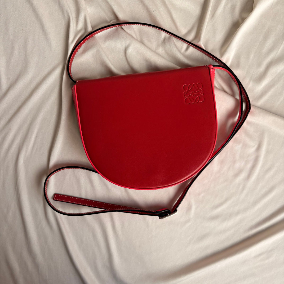 Loewe Heel Mini Bag - Pomodoro Poppy Pink Calfskin