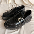 Circus by Sam Edelman Everly Loafer - Chunky Black Patent, Buckle, 7.5