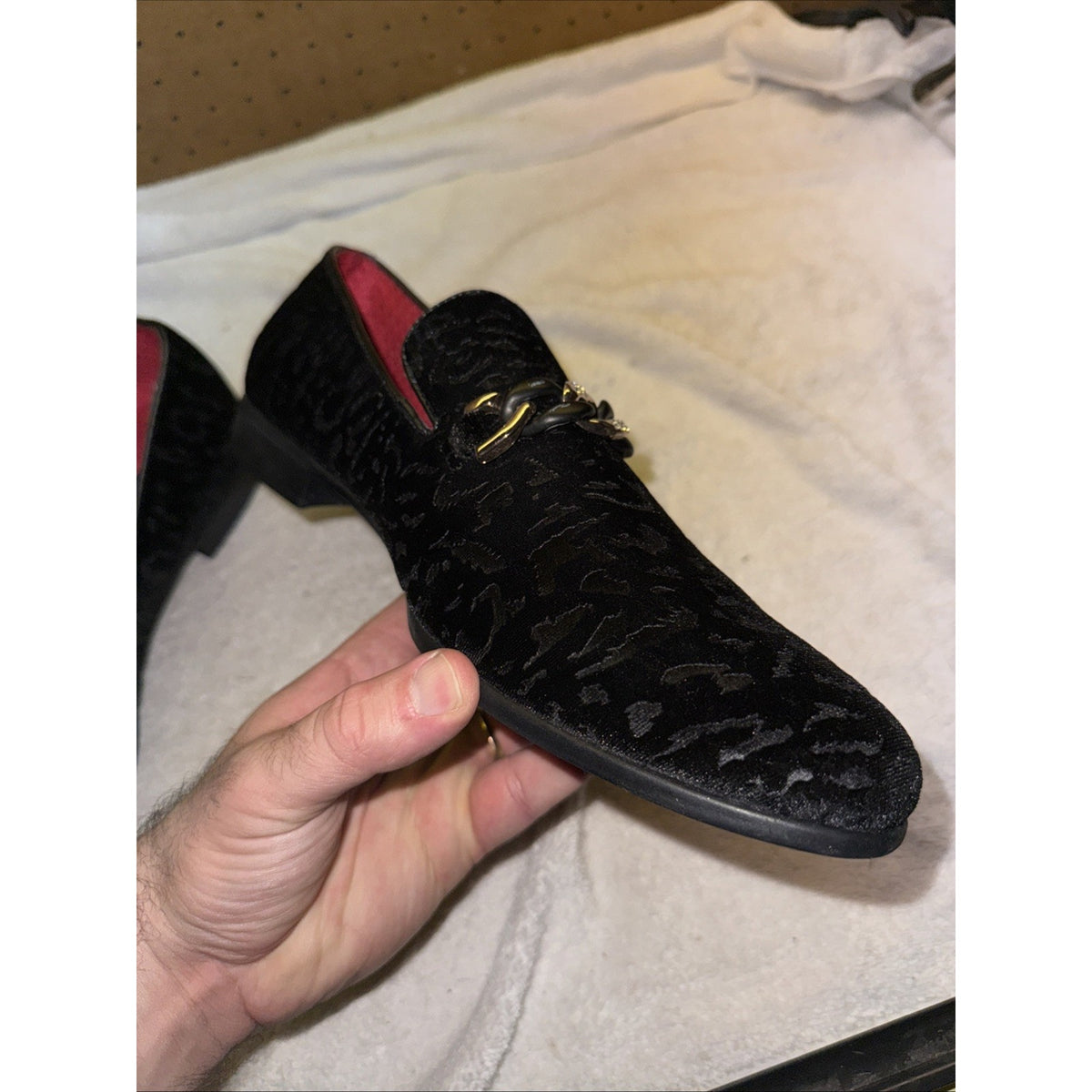 Robert David Men’s Loafer Black Chain Size 12 Splash Shoe