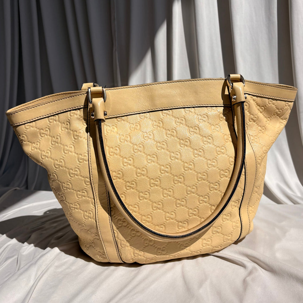 Gucci Abbey Tote - Guccissima Leather, Yellow, D-Ring Detail
