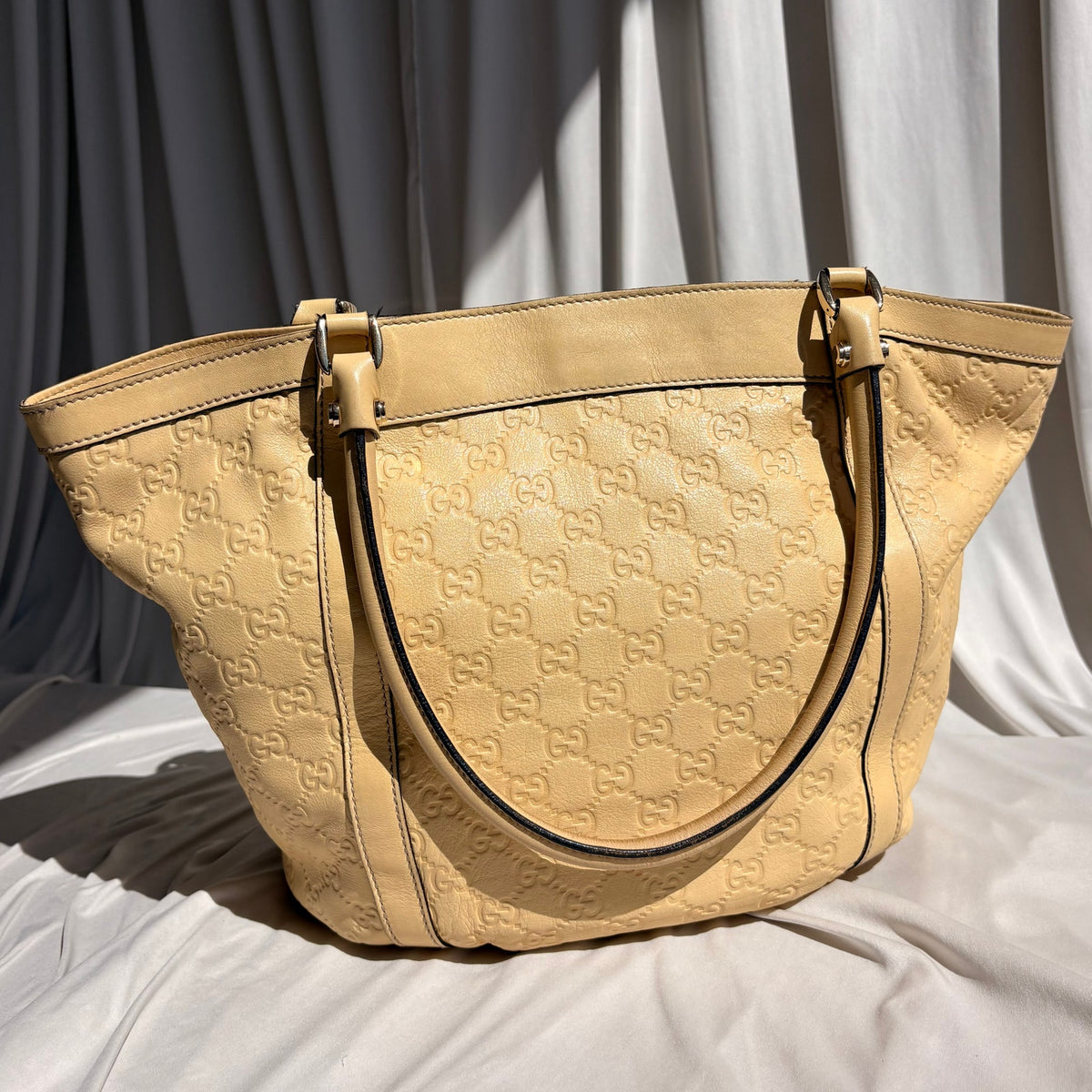 Gucci Abbey Tote - Guccissima Leather, Yellow, D-Ring Detail