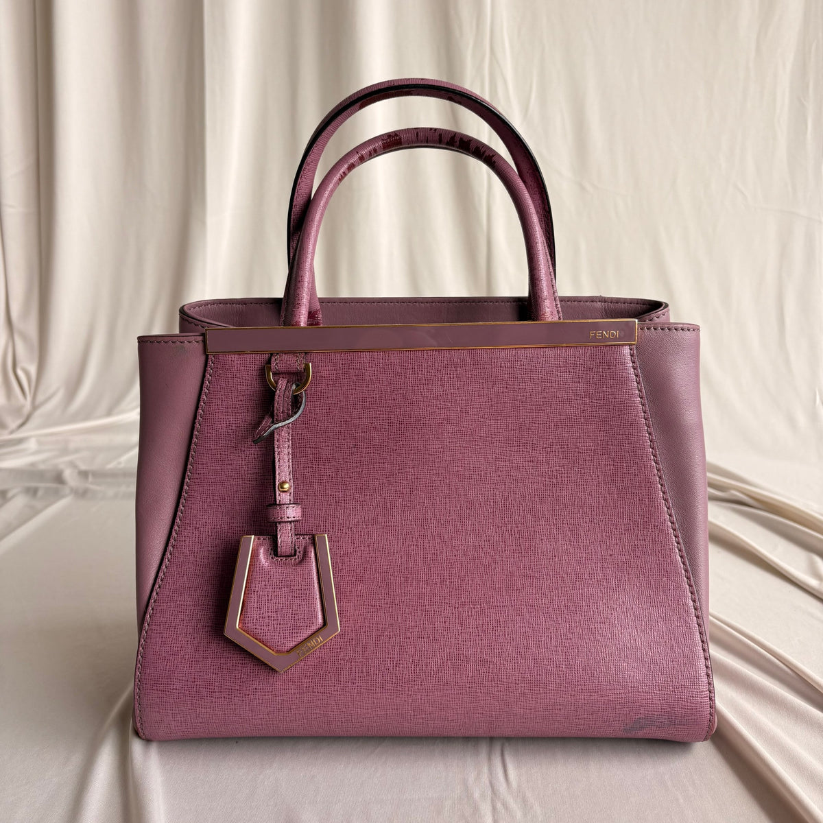Fendi 2Jours Tote - Lilac/Old Rose Vitello Elite Leather