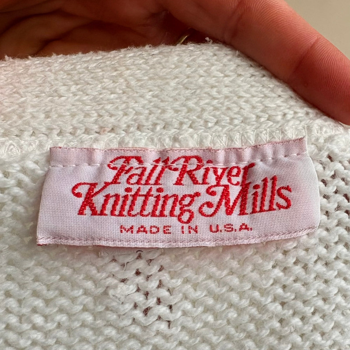 Fall River Knitting Mills Collegiate Cardigan - Embroidered Patches, S/M