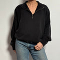 Vintage llbean black quarter zip