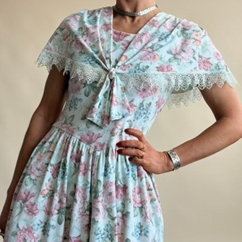 Lang Originals Sailor-Style Drop-Waist Dress - Made in USA, Fits Small