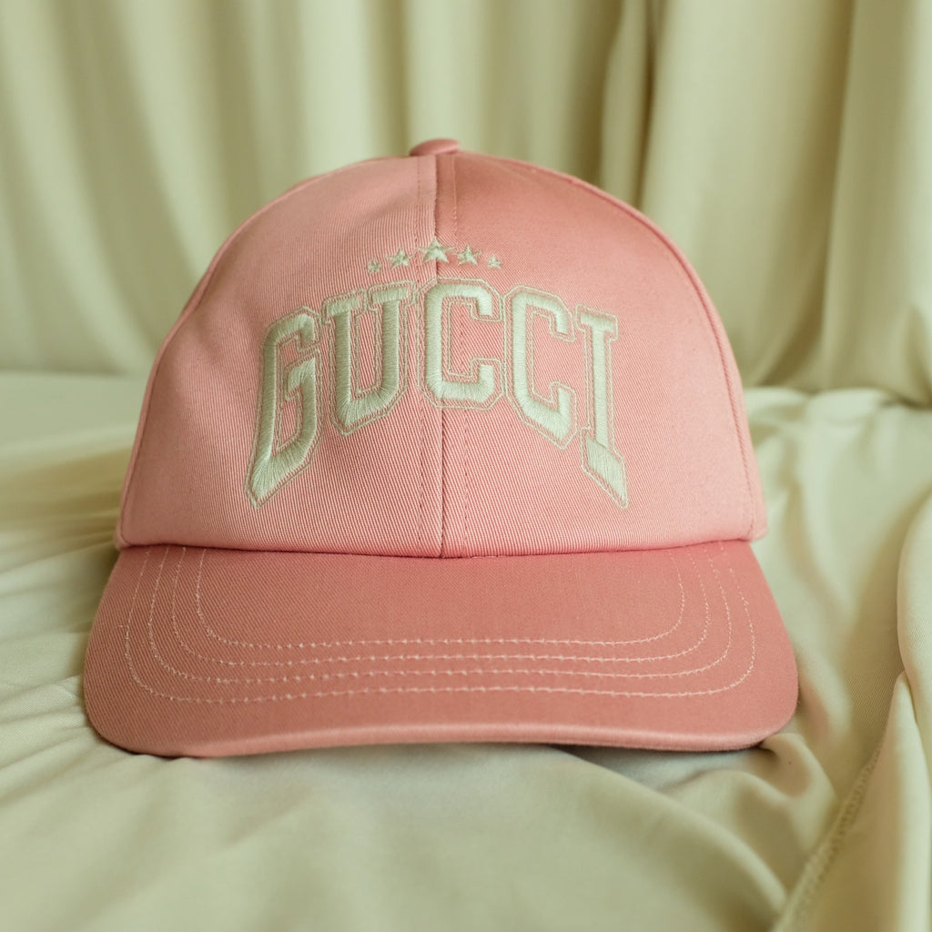 Gucci Star Embroidery Baseball Hat - Pink Canvas