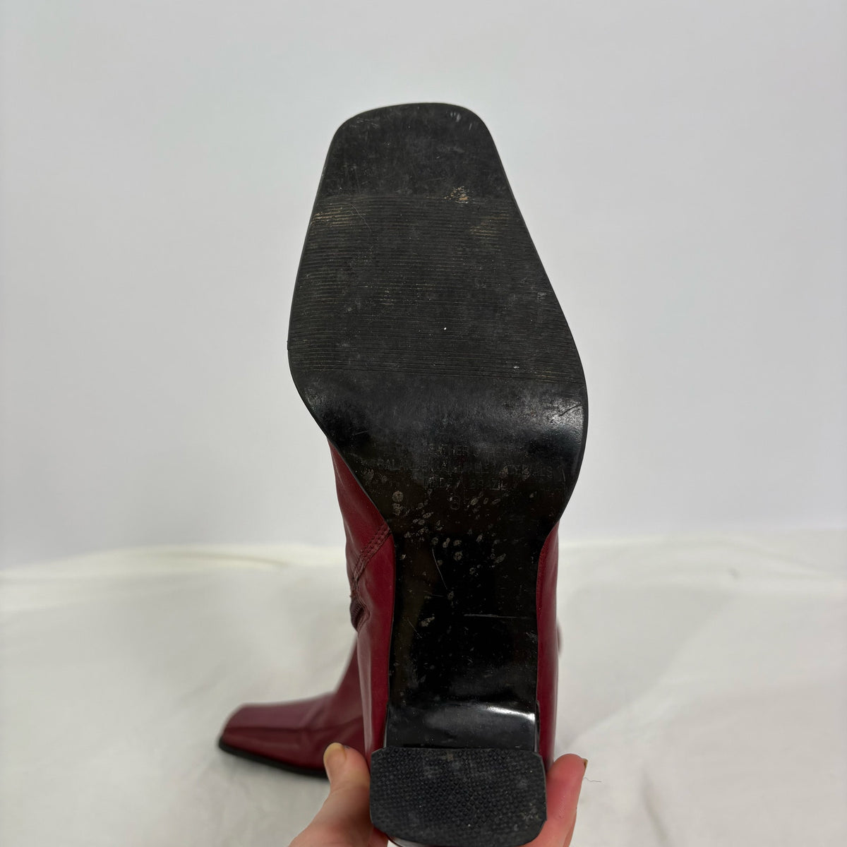Vintage Parade Red Leather Ankle Boots - Size 7.5