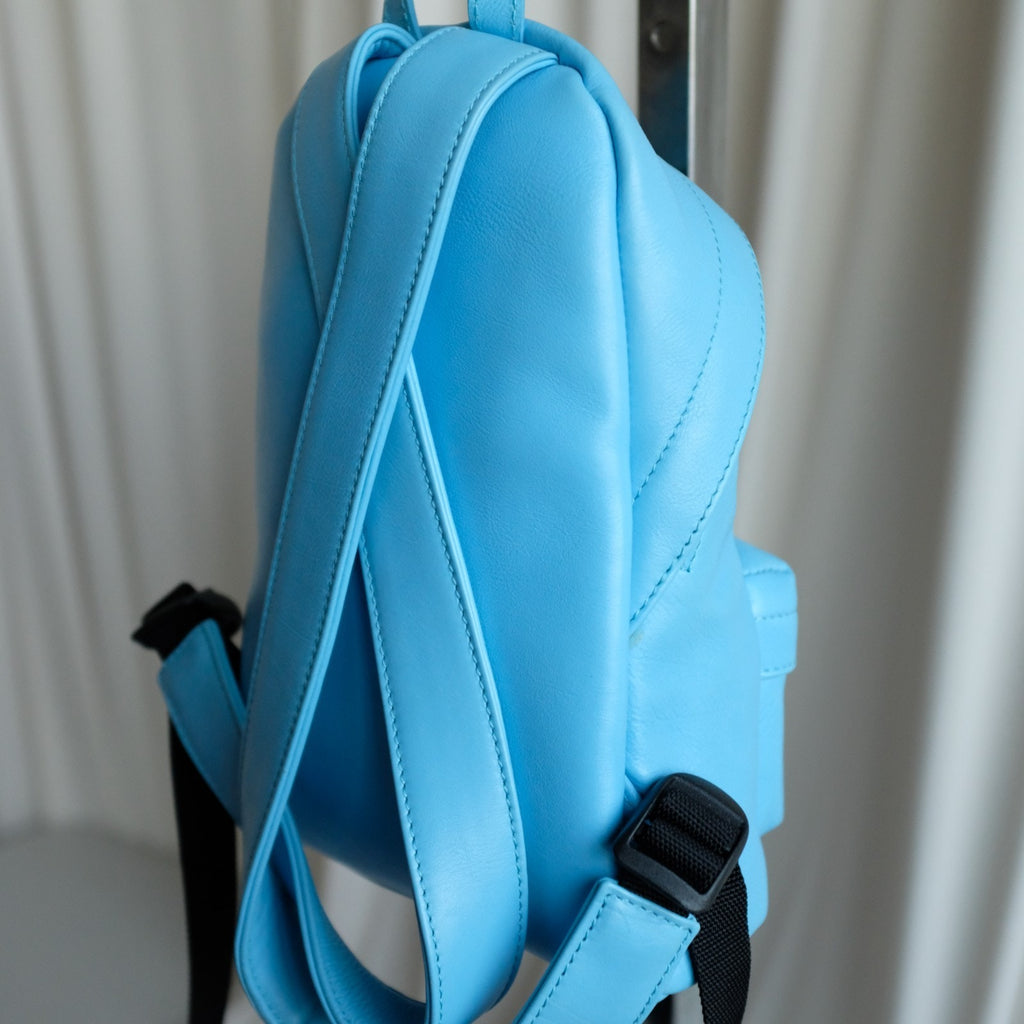 Balenciaga Bag B Logo XXS Soft Backpack Nappa Calf Baby Blue Leather