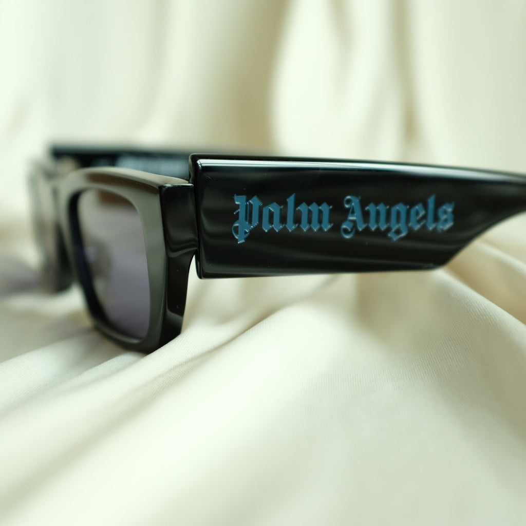 Palm Angels Rectangle Sunglasses - Black Frame, Blue Lenses, Brand New