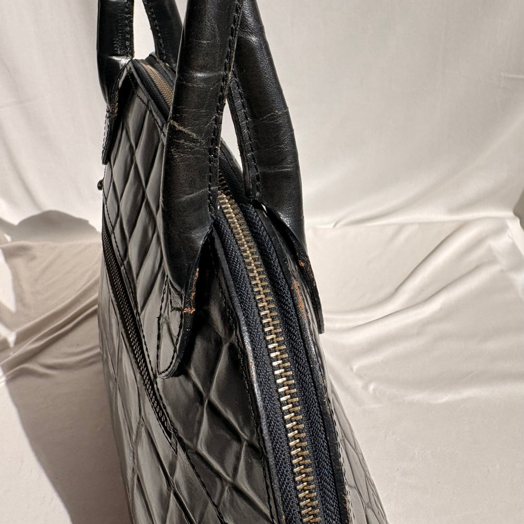 Vintage Jean Paul Gaultier Crocodile-Embossed Leather Bag