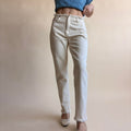 Naf Naf White Raw Hem Jeans - Grunge Edge, Fits Size 2