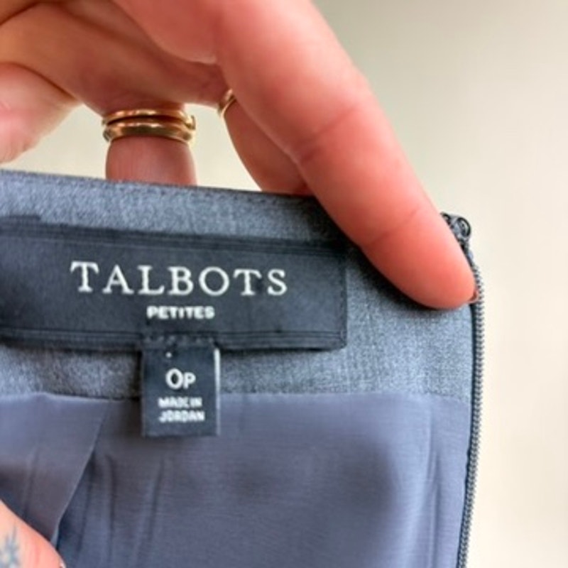 Talbots Grey Mini Suit Skirt - High Waisted, Office Siren, Size 0P