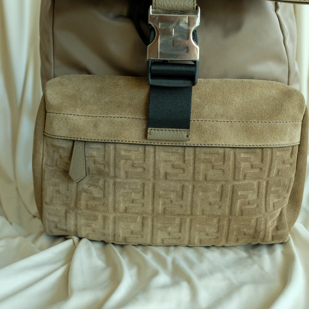 Fendi Fendiness Zaino Backpack - Suede, Leather, Nylon, FF Zucca Embossed