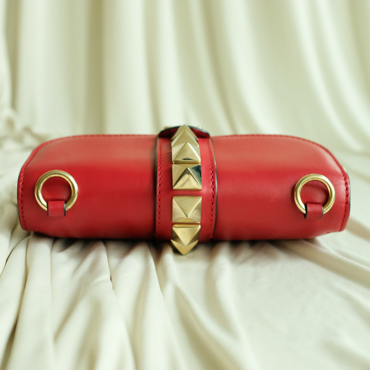 Valentino Garavani Glam Lock Rock Stud Red Shoulder Bag