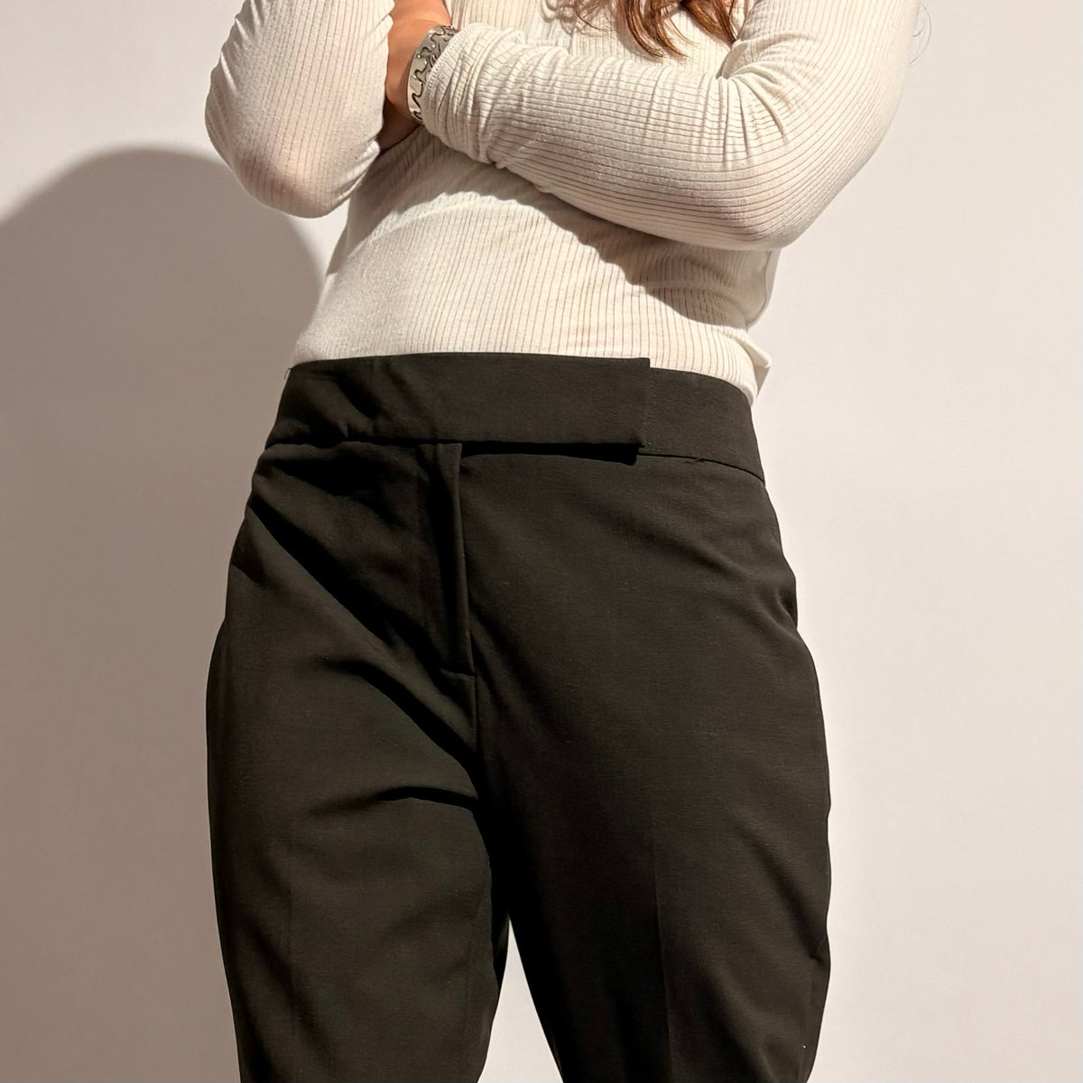Dark Grey Mid Rise Flared Trousers - 4
