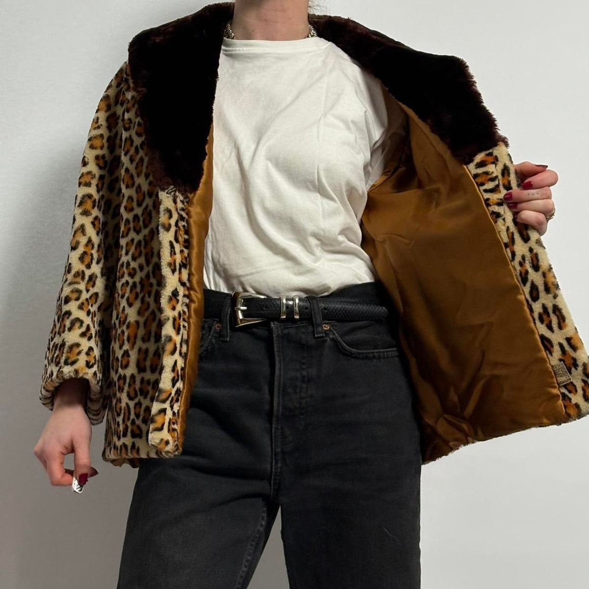 Vintage 50s leopard faux fur