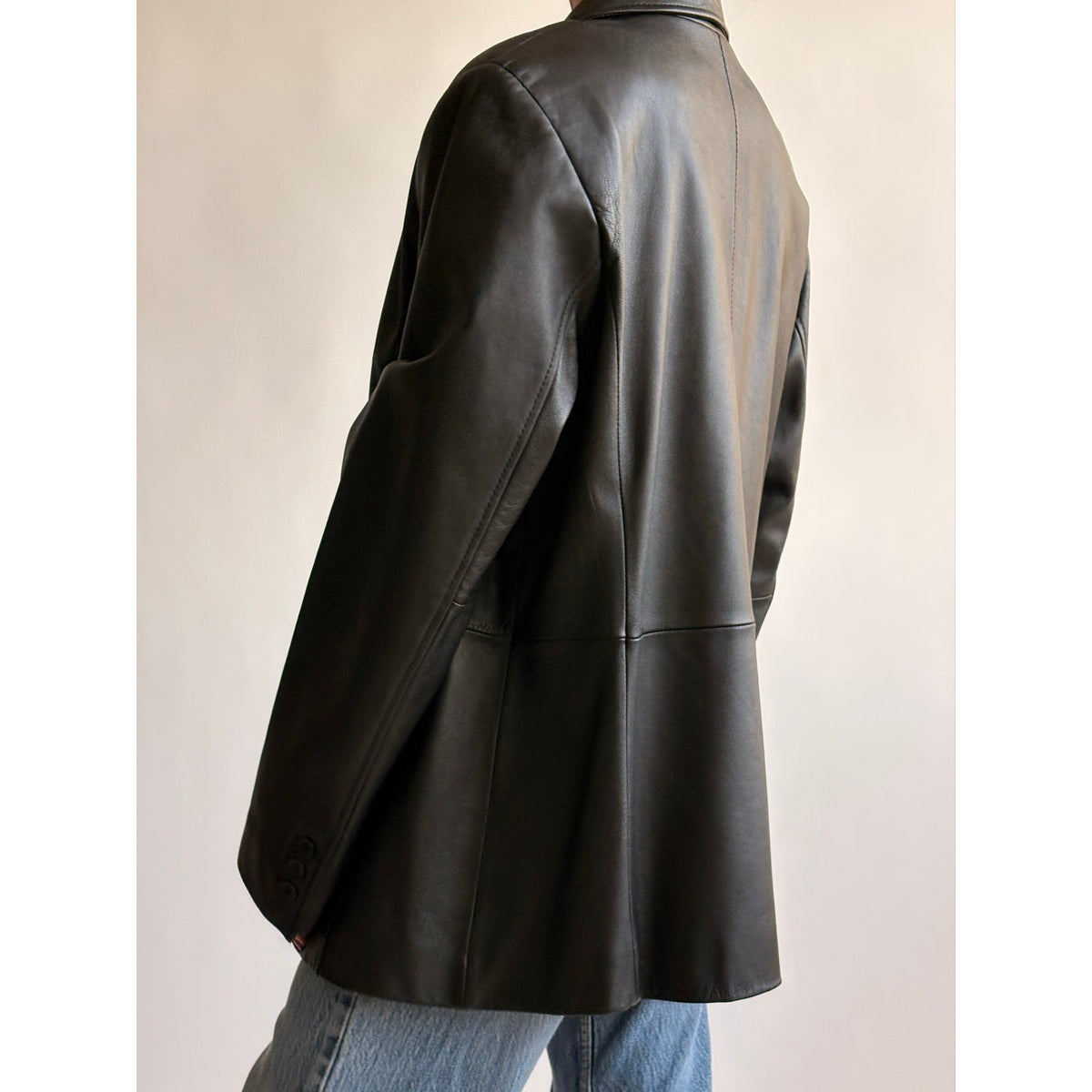 Vintage Valerie Stephan Separates Black Leather Jacket - Size XL