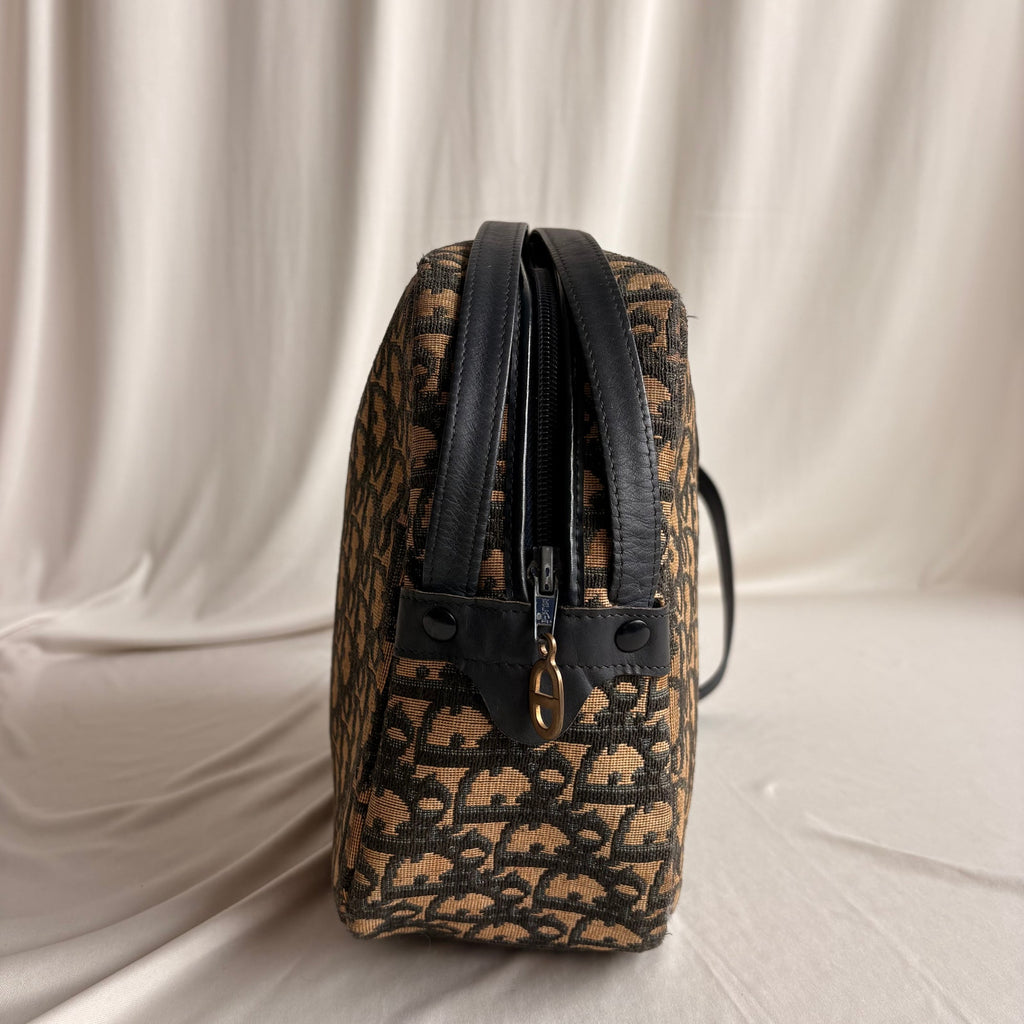 Vintage Christian Dior 70s/80s Oblique Jacquard Trotter Shoulder Bag