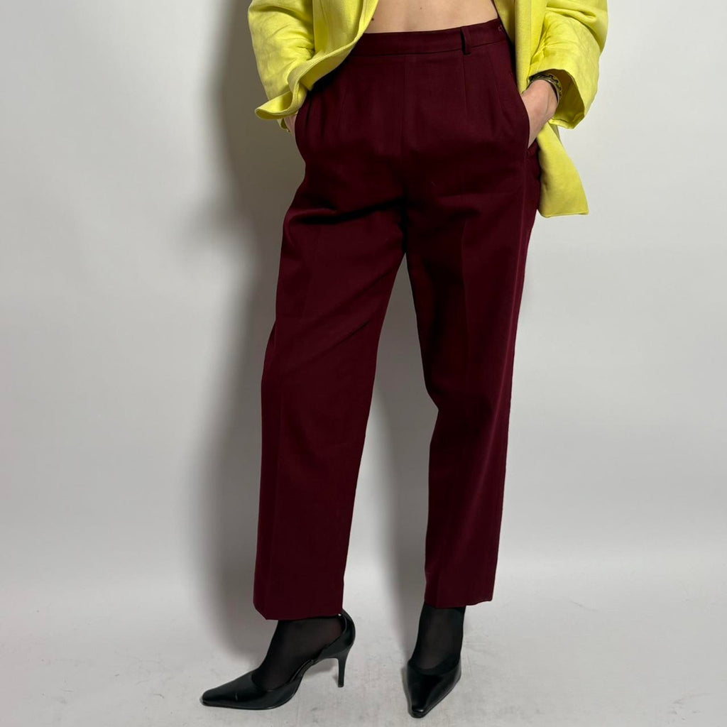 Talbots Burgundy Wool Trousers - Size 4