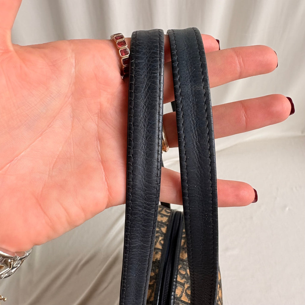 Vintage Christian Dior 70s/80s Oblique Jacquard Trotter Shoulder Bag