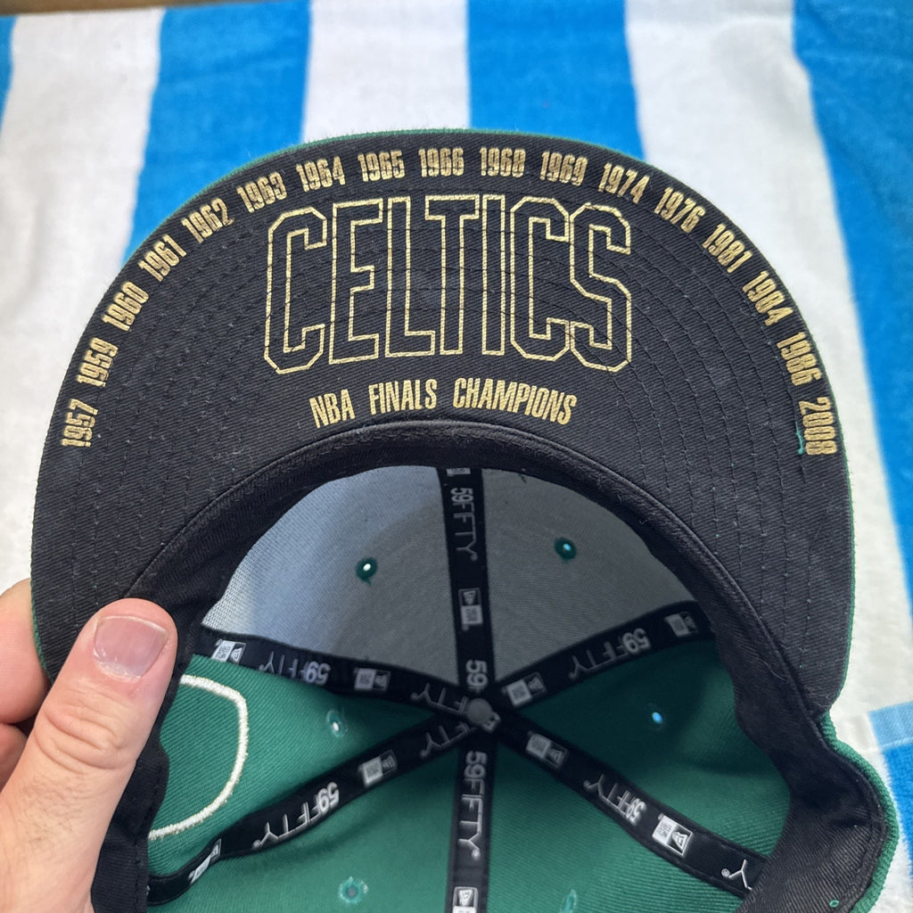 New Era 59Fifty Boston Celtics Fitted Cap Green NBA Basketball 17 Championships