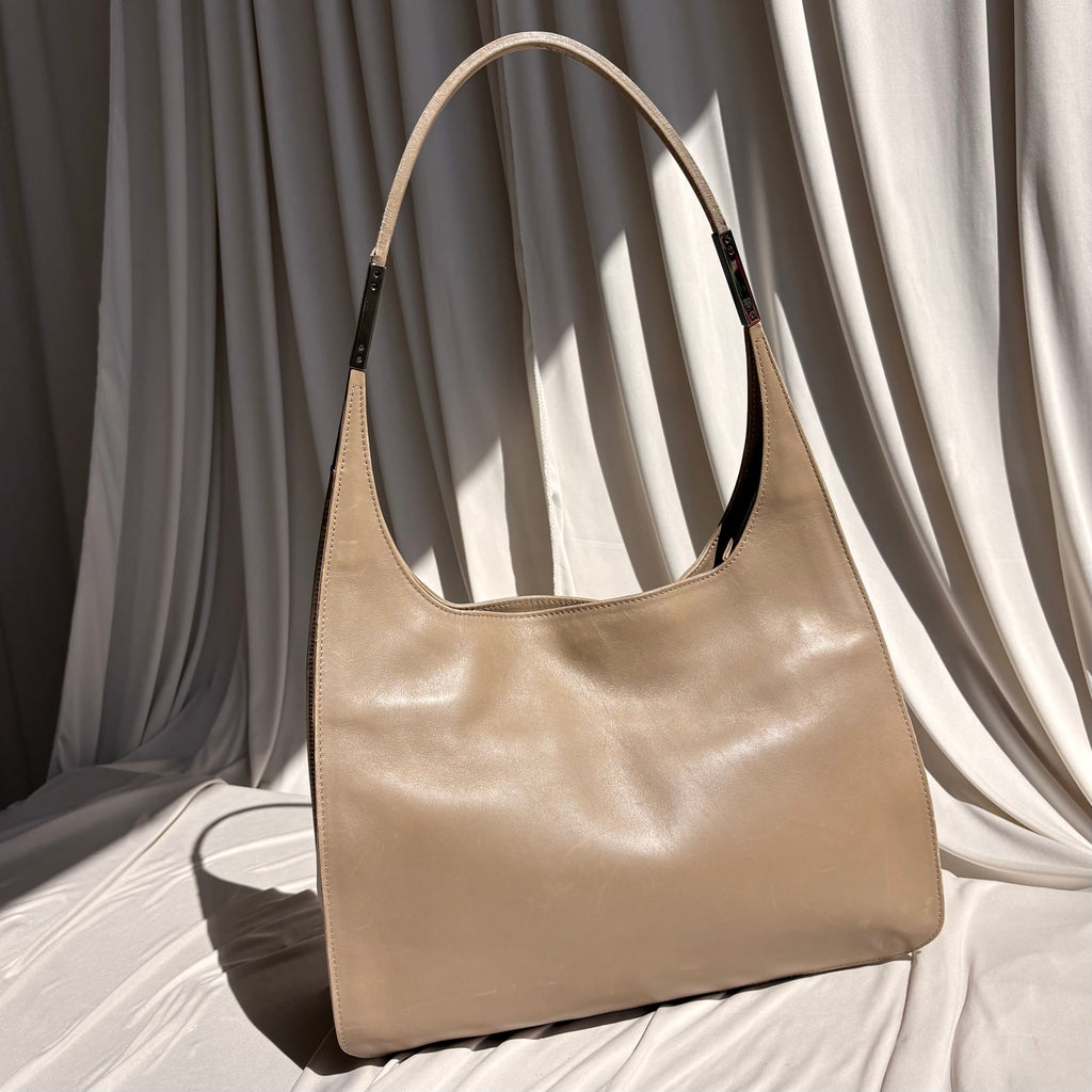 Gucci Tom Ford Era Beige Vitello Leather Shoulder Bag