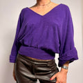 Vintage Purple Batwing Sweater - Fits Small