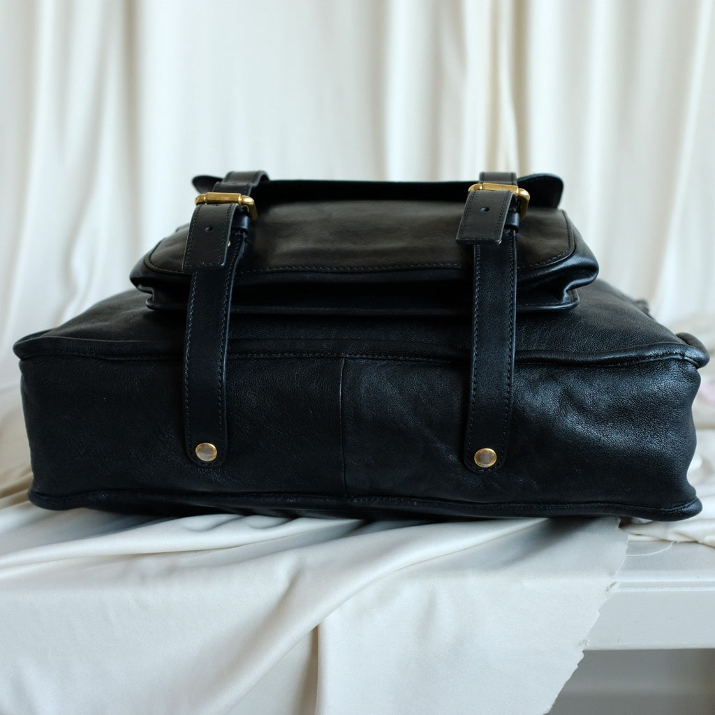 Chloe Black Calfskin Leather Tote, Removable Front Pouch