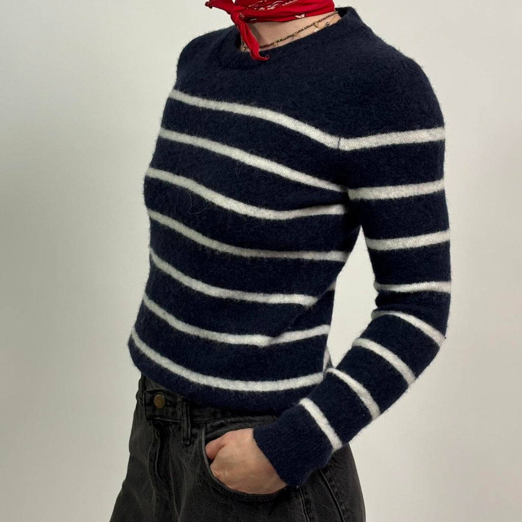 Vintage Navy & White Wool Blend Sweater | Banana Republic | Size Small