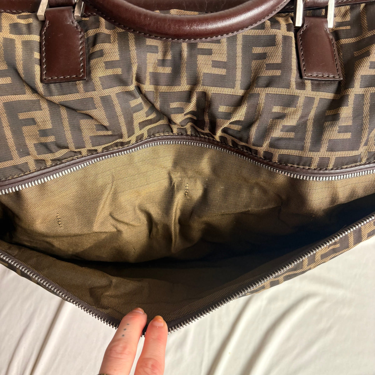 Vintage Fendi Zucca Rolling Duffel Bag / Trolley Case - 1999 Collection