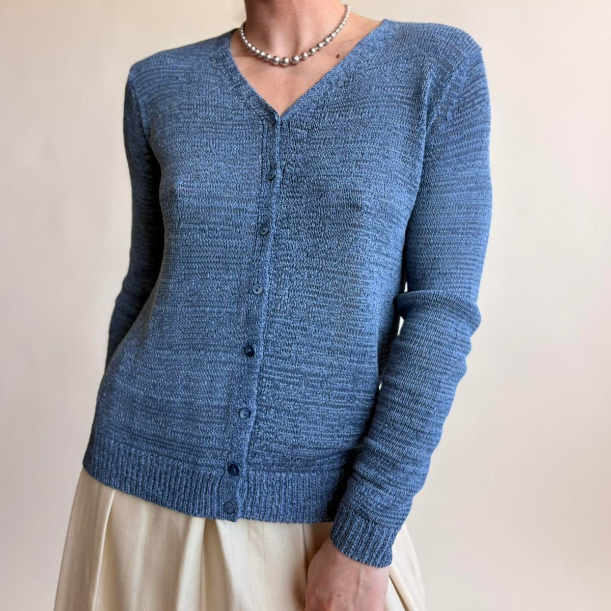 Belford Blue Crochet Cardigan Top - Size Small