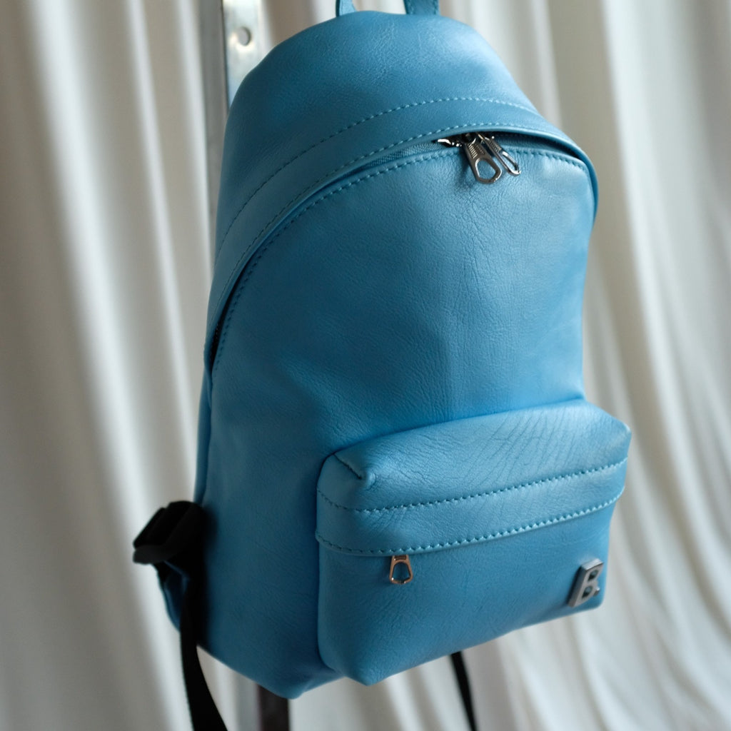 Balenciaga Bag B Logo XXS Soft Backpack Nappa Calf Baby Blue Leather