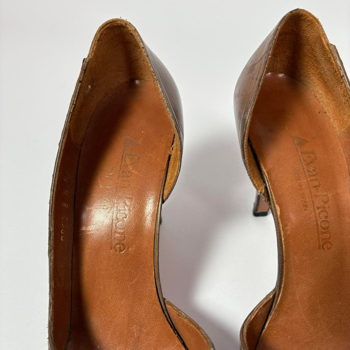Evan Picone Brown Snakeskin Pumps - Round Toe, 3" Heel, Size 8.5 (Fits Narrow/7.5)