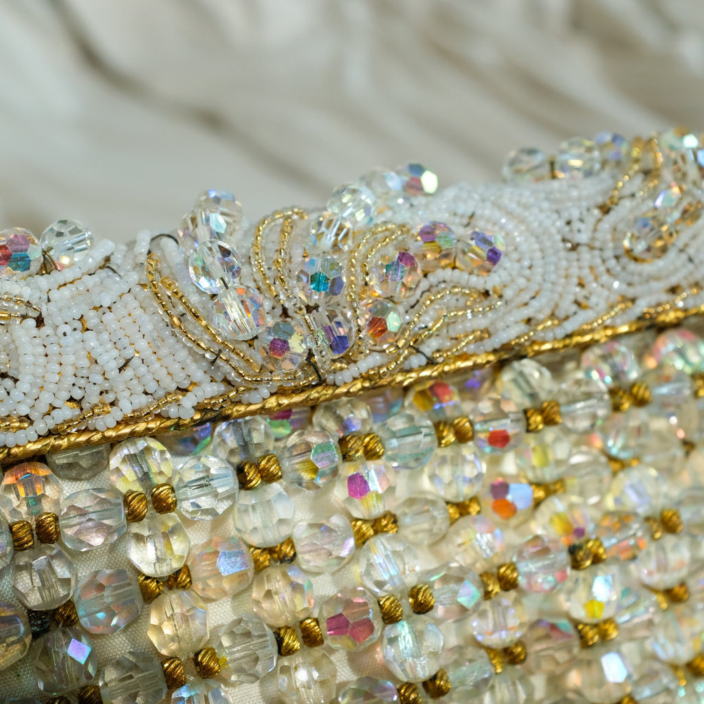 Vintage Austrian Crystal Evening Bag - Handmade in Belgium, Heirloom Piece