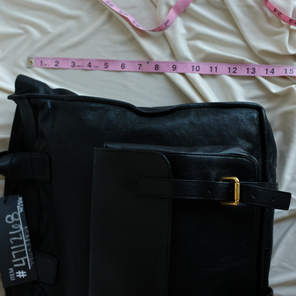 Chloe Black Calfskin Leather Tote, Removable Front Pouch