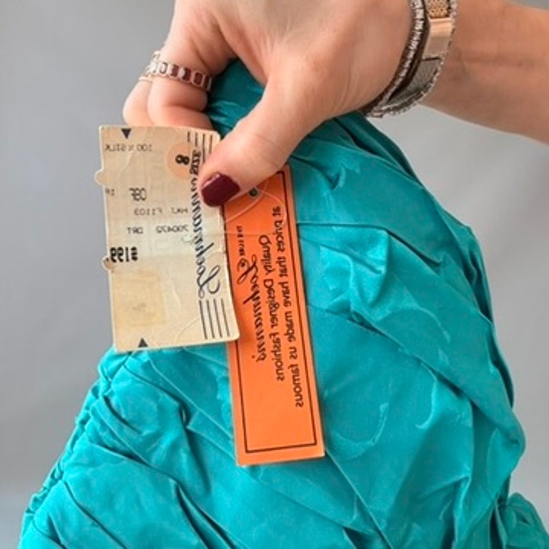 Joan Rain's Vintage 80s Teal Ruched Cocktail Dress - NWT