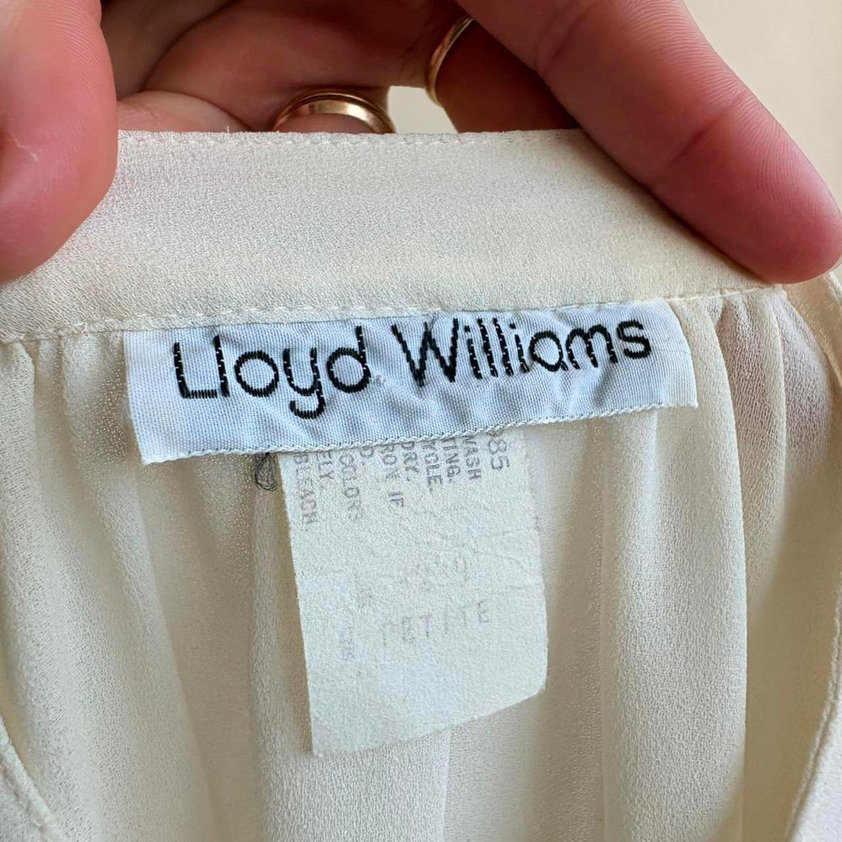 Lloyd Williams Sheer Balloon Sleeve Top - White, Size Small