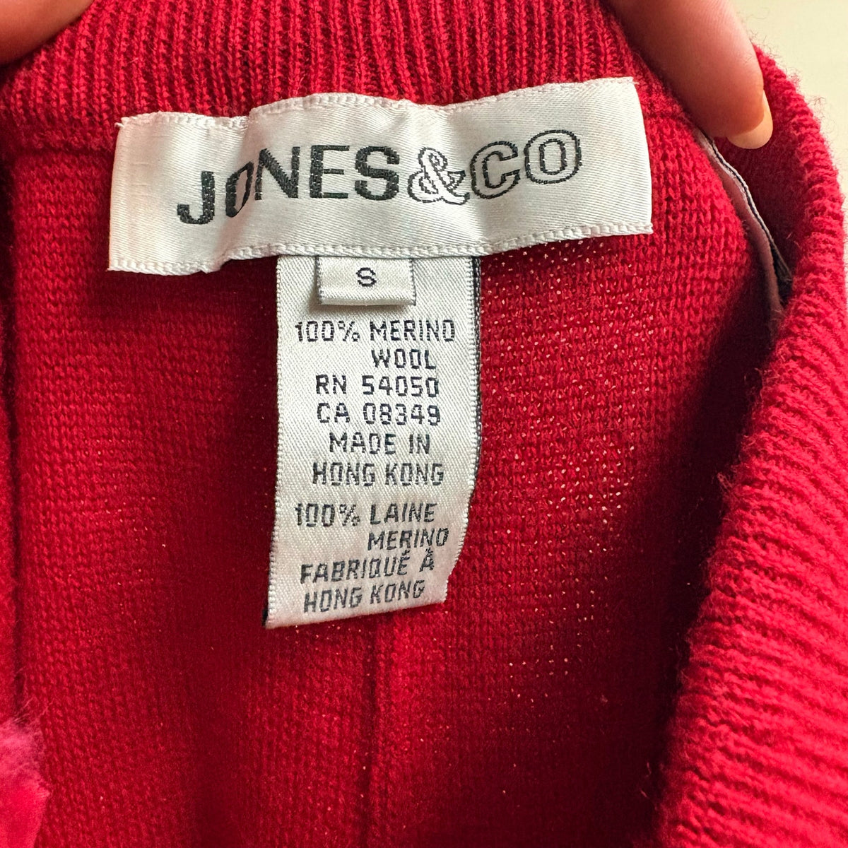 Jones & Co Red Wide Leg Knit Trousers - High Waisted, Size Small